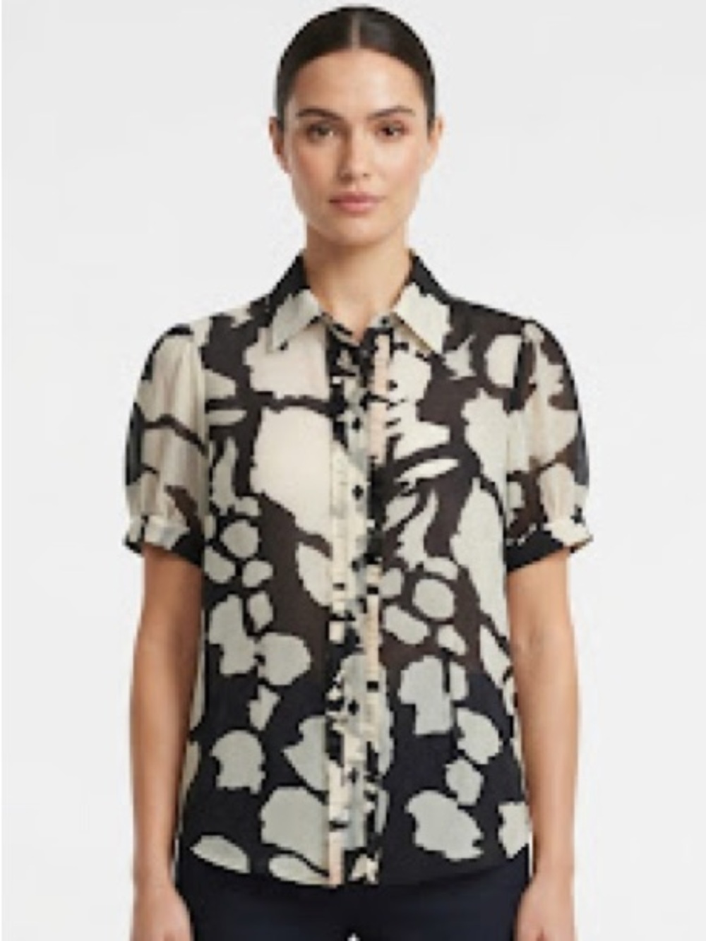 BASLER PRINTED SILK TOP BLOUSE 36